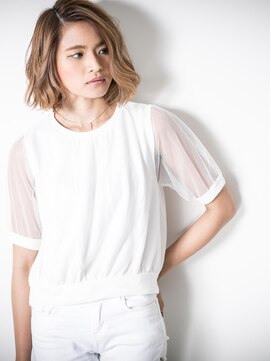 カバーヘア ブリス 川口(COVER HAIR bliss) オンブレオレンジカラー♪アシンメトリーボブv川口10代20代30代