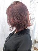 ピンクアッシュボブ_オリーブカラーハイライトカラー_ba279232