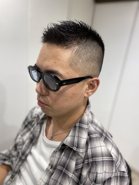 40代髪型東京barber日本橋フェードベリーショートソフトモヒカン