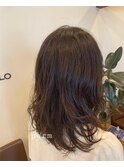 外巻きパーマ×サイドバング