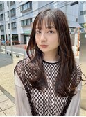 韓国風ゆる巻/オリーブグレージュ/レイヤーカット/ウエットヘア