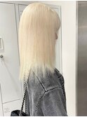 10862髪質改善シルバーアッシュホワイトブロンド艶髪ストレート