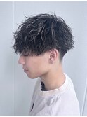 ホワイトメッシュ×ツイストスパイラルパーマ