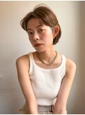 刈り上げボブショートボブマロンベージュアプリコットオレンジ