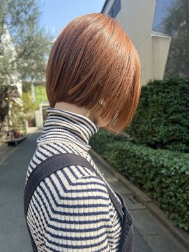 バートランド 白楽(Bertland) 島田/アプリコットオレンジ 髪質改善 白楽 ミニボブ 20代30代