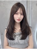 表参道韓国レイヤーカット/赤み消しカラー/ダークグレージュ