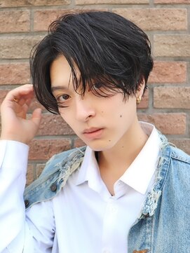 エイド 渋谷(aid) 韓国風ニュアンスパーマコンマバング毛流れセンターパート