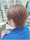 耳出しショート/大人ショート/イルミナカラー/ベージュブラウン