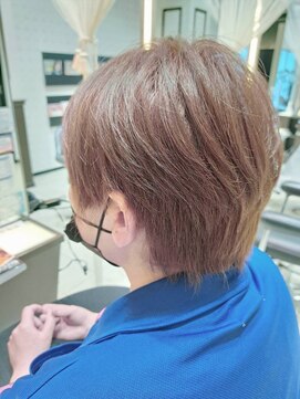 ミック ヘアアンドメイクアップ 高田店(miq Hair&Make up) 耳出しショート/大人ショート/イルミナカラー/ベージュブラウン