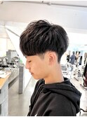 メンズツーブロックマッシュショート