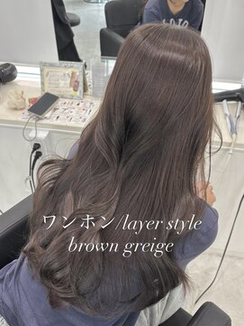 マーシュ 梅田(marshu) 吉岡Style/上品なワンホンヘア/ブラウングレージュ