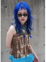 レコ 渋谷(LECO)&nbsp;シャギーロングレイヤーネオンブルーケアブリーチ