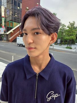 ソレイユトウキョウシブヤ(SOLEIL TOKYO shibuya) メンズセンターパートブリーチラベンダー