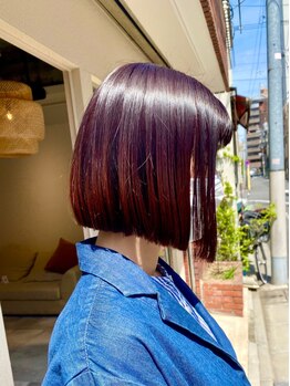 こだわりのオーガニックカラー剤やトリートメントでサラ艶髪を叶えます。髪のお悩みお気軽にご相談ください