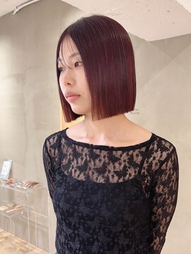 ローレン(LOREN) 黒髪/ボブルフ/ネビージュ/小顔/ワンレン/栄/髪質改善/前髪