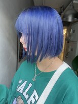 ジーナ 赤羽(XENA) 顔型別ヘアスタイル特集/ダークブルー/ハイトーンボブ/赤羽