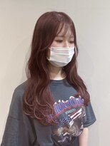 プレフル(playfull)&nbsp;【韓国風】ピンクブラウンレイヤーロング