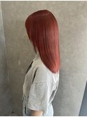 ピンクレッド　ミディアムボブ