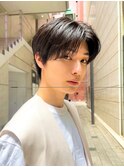 艶センターパートスペインカールブルーブラック韓国マッシュ