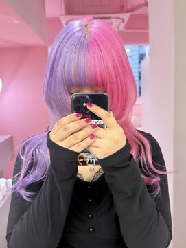 ダズリングディア(Dazzling Deer) ロング/ピンク/パープル/デザインカラー/レイヤーカット