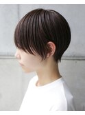 大人可愛い20代30代40代黒髪前下がりショートボブ丸みショート◎