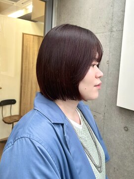 エクテ(ecouter) 春の暖色ピンクボルドーカラー韓国タッセルボブ