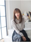 フリンジバング×ナチュラルストレート