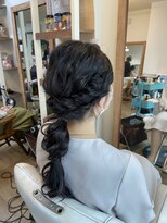 ロカット サロン(Roquat Salon)&nbsp;ロングあみおろしヘアアレンジ【ヘアセット/立川/立川/国分寺】