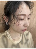 前髪パーマ/ウザバング/アッシュカラー/２０代/３０代/４０代
