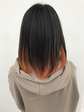 アオアクア バイ グルグル 小岩店(ao akua by GULGUL) 黒髪 【オレンジ春インナー】 小岩