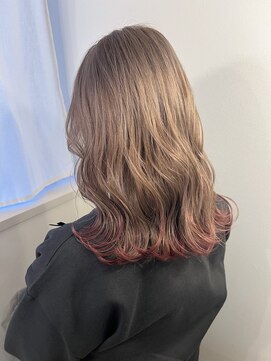 ココルアナ(coco luana) ミルクティー/裾カラー/エンドカラー/ピンク/ダブルカラー