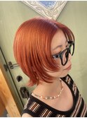 オレンジカラー×ショートウルフ