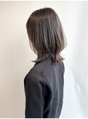 外ハネくびれミディ　透明感グレージュ　自由が丘　髪質改善