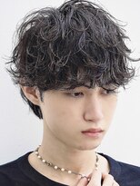 波巻きツイストスパイラルマッシュメンズパーマ