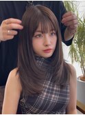 美髪レイヤーカット/顔まわりレイヤー/くびれミディアムレイヤー
