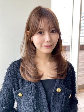 バイオレットジェム(Violet`jem) 韓国レイヤーカットオリーブベージュ小顔ヘアMI-64