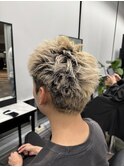 海外風メンズショートハイトーンショートブリーチ短髪