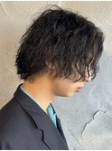 ツイストスパイラルパーマメンズボブミディアムパーマ郡馬高崎