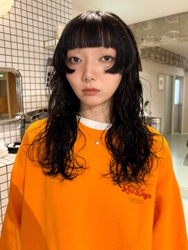 束 姫カット×パーマ