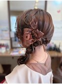 サイド編み下ろし。