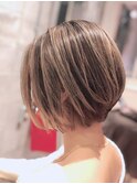 丸みショート/白髪ぼかしハイライト/40代/50代/60代/金沢文庫