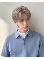 アジールヘア 赤羽(agir hair)&nbsp;メンズセンターパートハイトーンベージュ