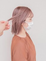 デビュー ヘアーメイク&nbsp;外ハネボブ　ピンクラベンダーカラー