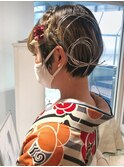 卒業式承り中☆ショートヘアにオススメ着物ヘアー