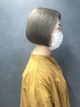 デイバイヘアーポケット(Day.by hair pocket) アッシュグレーのワンレンボブ
