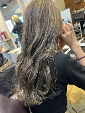 ヘアーエポック(hair epoque) ★くびレイヤー薄めバングハイライトカラーアッシュベージュ美髪