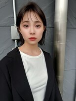 ミンクス 原宿店(MINX) レイヤーカット ウェットヘア オリーブベージュ 大人ヘア 原宿