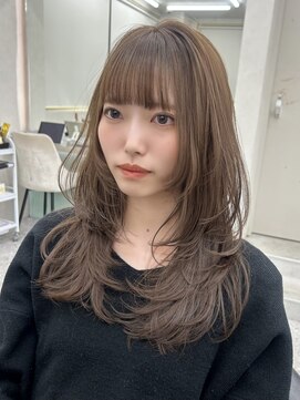 ロンド マーレ 天神大名店(Lond mare) レイヤーカット/ブルーブラック/オリーブベージュ/顔まわり