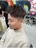 メンズ　グレージュハイライト　シルバー