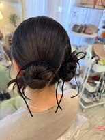シンプルツインシニヨン♪